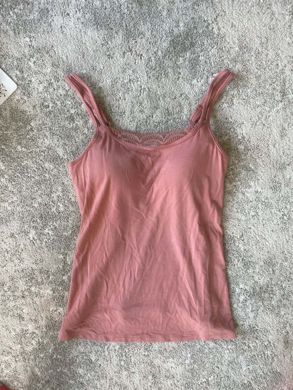 Amoena Valetta Mastectomy Spaghetti Lace Top Camisole in Rose